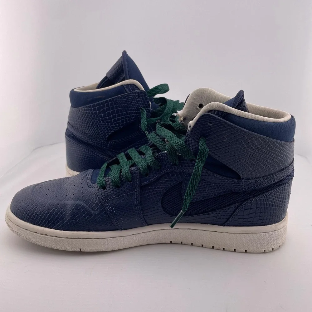 Jordan 1 Retro High Deconstructed Snakeskin Nouveau Navy Blue Sneakers Size‎ 9.5